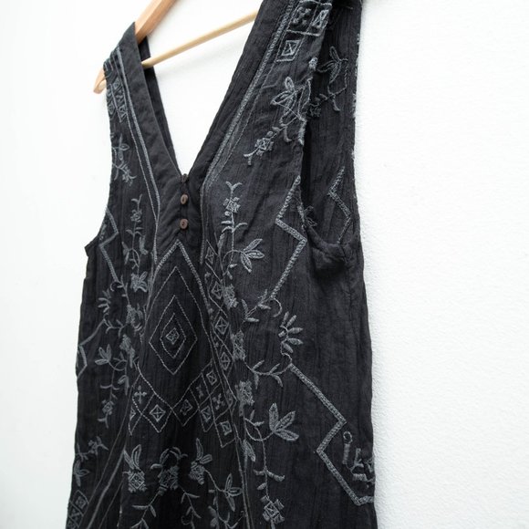 Free People V Neckline Pullover Dress Embroidered - Picture 4 of 8